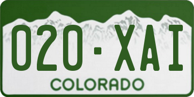 CO license plate 020XAI