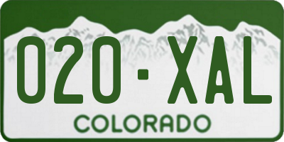 CO license plate 020XAL