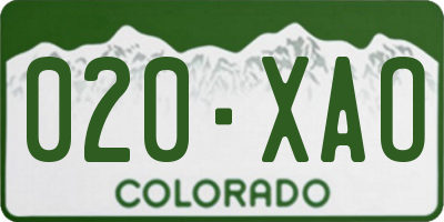 CO license plate 020XAO