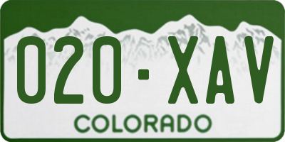 CO license plate 020XAV