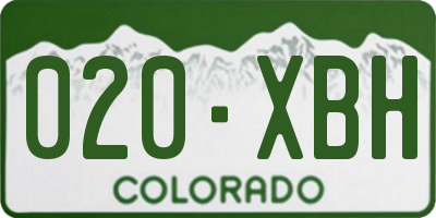 CO license plate 020XBH