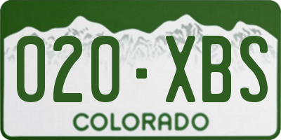 CO license plate 020XBS