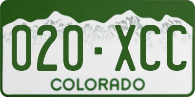 CO license plate 020XCC
