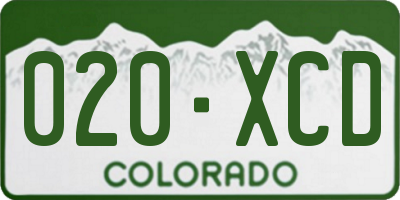 CO license plate 020XCD