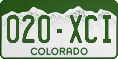 CO license plate 020XCI