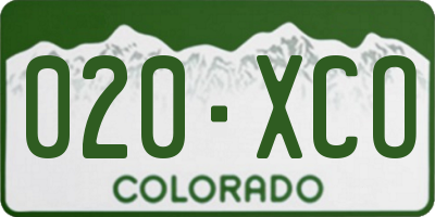 CO license plate 020XCO
