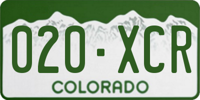 CO license plate 020XCR
