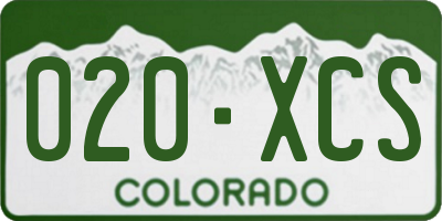 CO license plate 020XCS