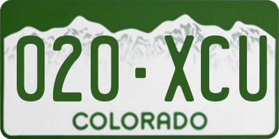 CO license plate 020XCU