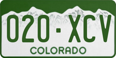 CO license plate 020XCV