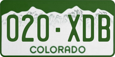 CO license plate 020XDB