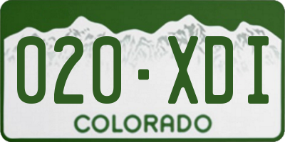 CO license plate 020XDI