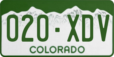 CO license plate 020XDV