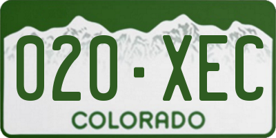 CO license plate 020XEC