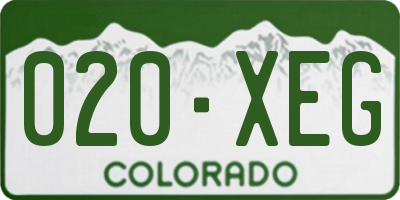 CO license plate 020XEG