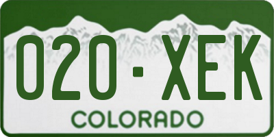 CO license plate 020XEK