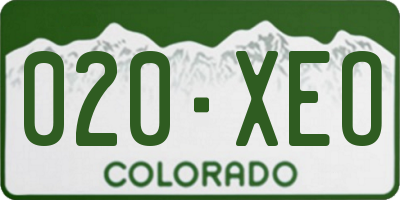 CO license plate 020XEO