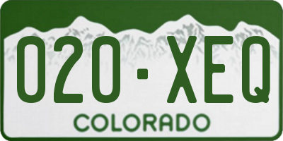 CO license plate 020XEQ