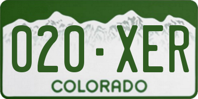 CO license plate 020XER