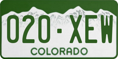 CO license plate 020XEW
