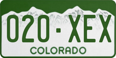 CO license plate 020XEX