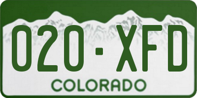 CO license plate 020XFD