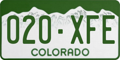 CO license plate 020XFE