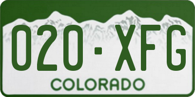 CO license plate 020XFG