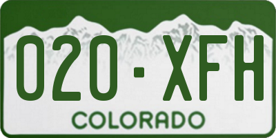 CO license plate 020XFH
