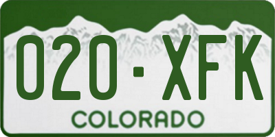CO license plate 020XFK
