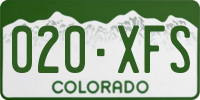 CO license plate 020XFS