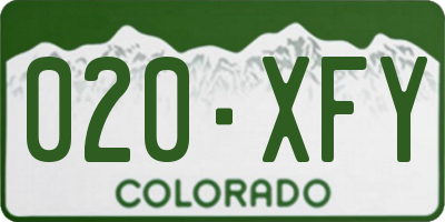 CO license plate 020XFY
