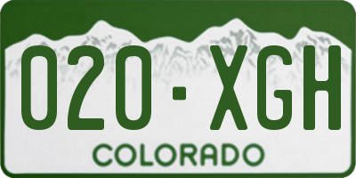 CO license plate 020XGH