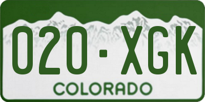CO license plate 020XGK