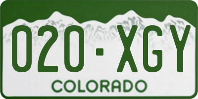 CO license plate 020XGY