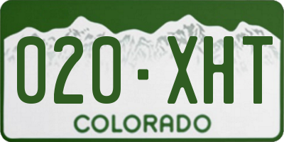 CO license plate 020XHT