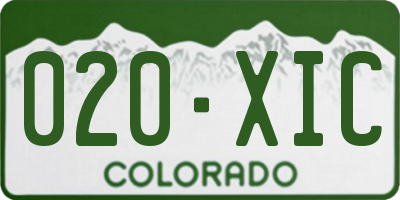 CO license plate 020XIC