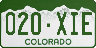CO license plate 020XIE