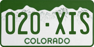 CO license plate 020XIS