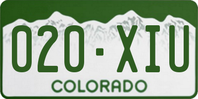 CO license plate 020XIU