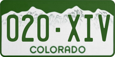 CO license plate 020XIV