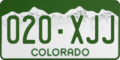 CO license plate 020XJJ