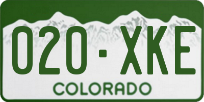 CO license plate 020XKE
