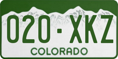 CO license plate 020XKZ