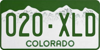CO license plate 020XLD