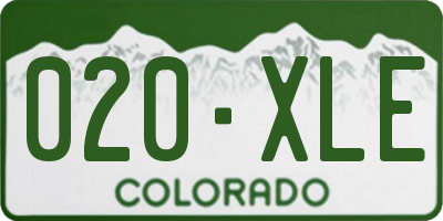 CO license plate 020XLE