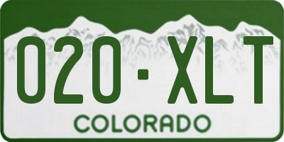 CO license plate 020XLT