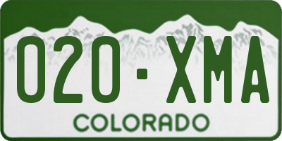 CO license plate 020XMA