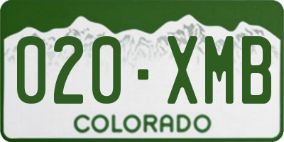 CO license plate 020XMB