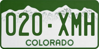 CO license plate 020XMH